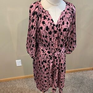 Good Hart Matilda Jane Floral Pleated Puff Sleeve Party Dress- Size Medium